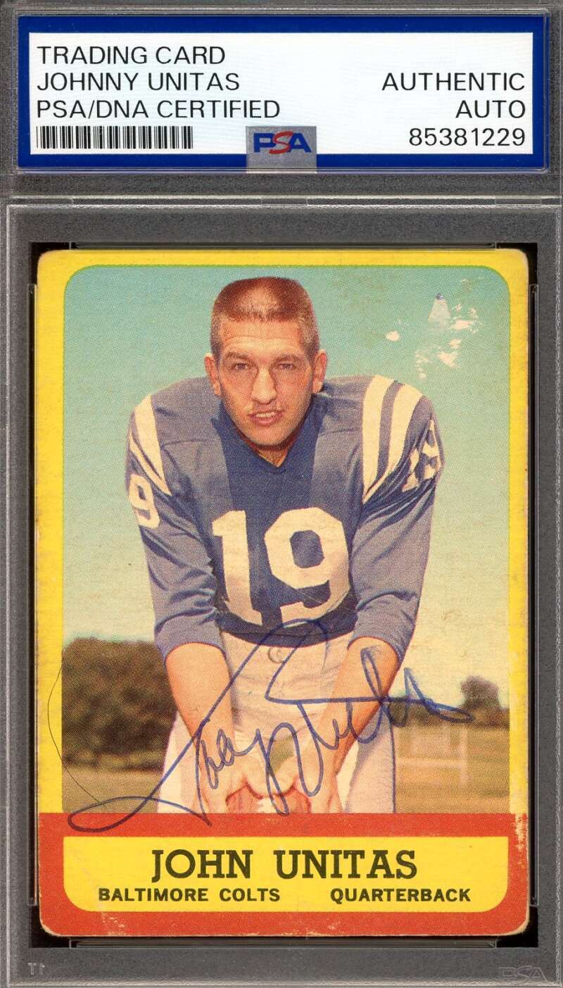 Johnny Unitas PSA DNA Vintage Signed 1963 Topps Autograph