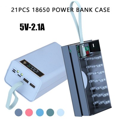 Shell 21×18650 Batteries Power Bank Case Battery Storage Box Charging Holder