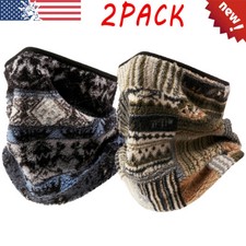 2PACK Winter Fleece Warm Neck Gaiter Ski Windproof Face Mask Scarf for Men Women
