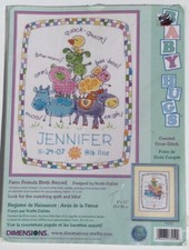 2007 Dimensions Farm Friends Birth Record Cross Stitch Kit 73259