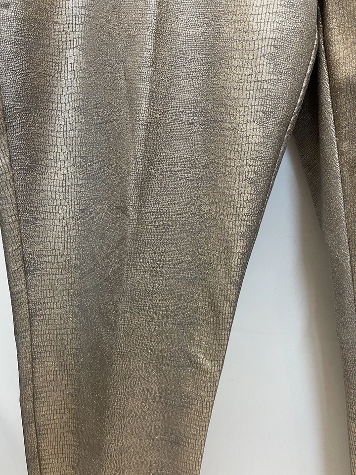 Pantalones al tobillo Alfani para mujer 14 piernas ajustadas MMT lámina de pitón rosa brillante Foto 3 de 4