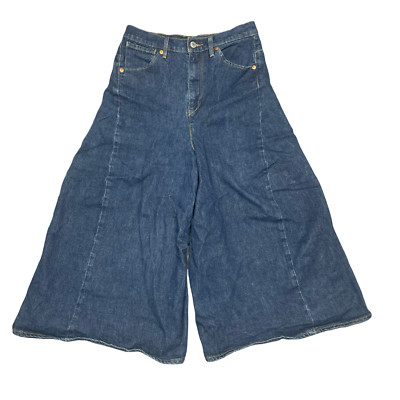 Levi's Engineered LEJ Women's Baggy Jeans W27 Wide Leg Cropped Blue Jeans RARE