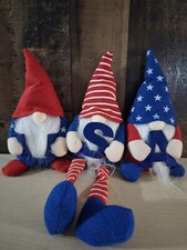 Patriotic Gnomes 3pcs Handmade American Stars  Stripes
