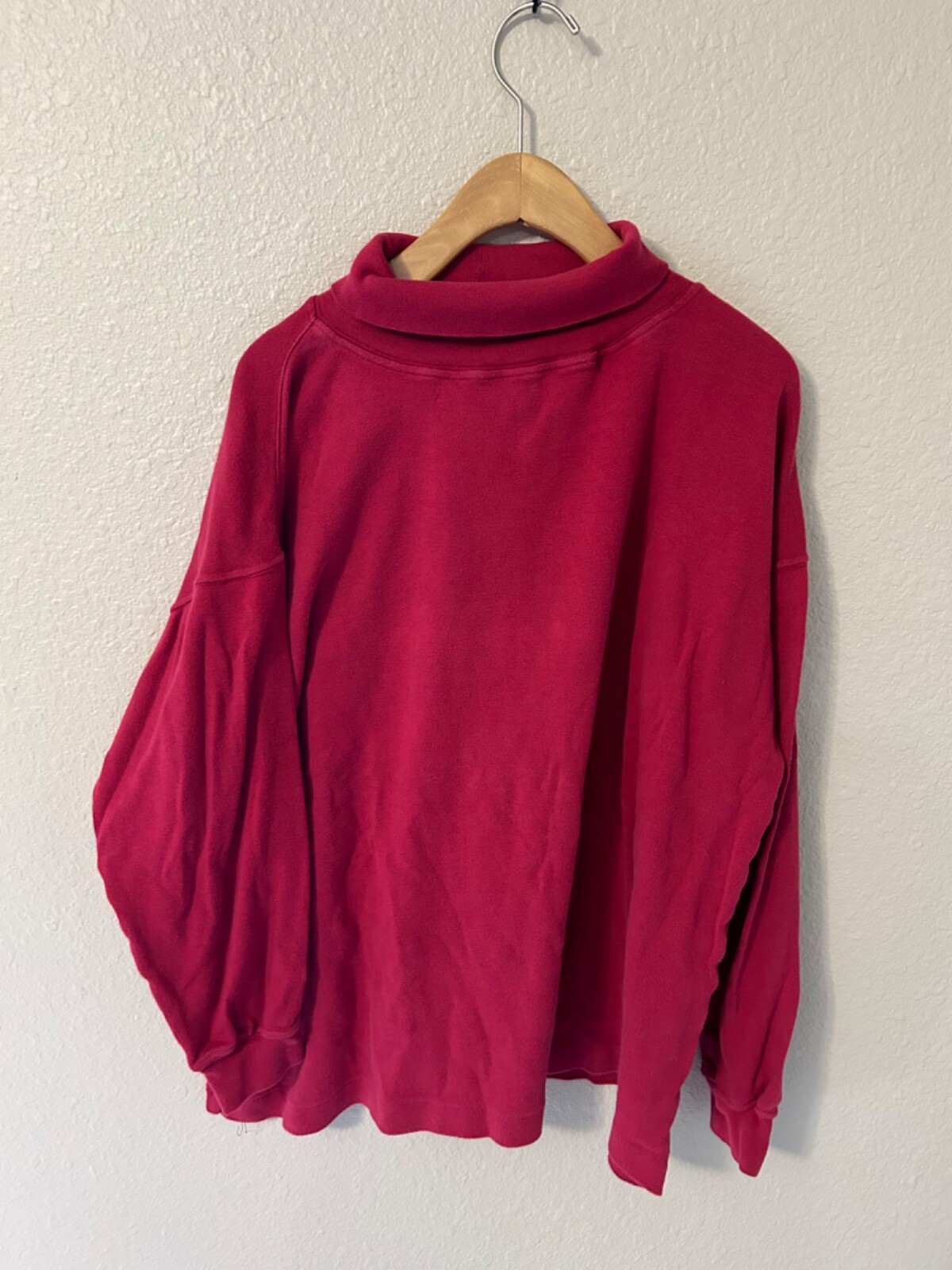 Vintage Soft Basic Raspberry Pink Turtleneck Size… - image 1