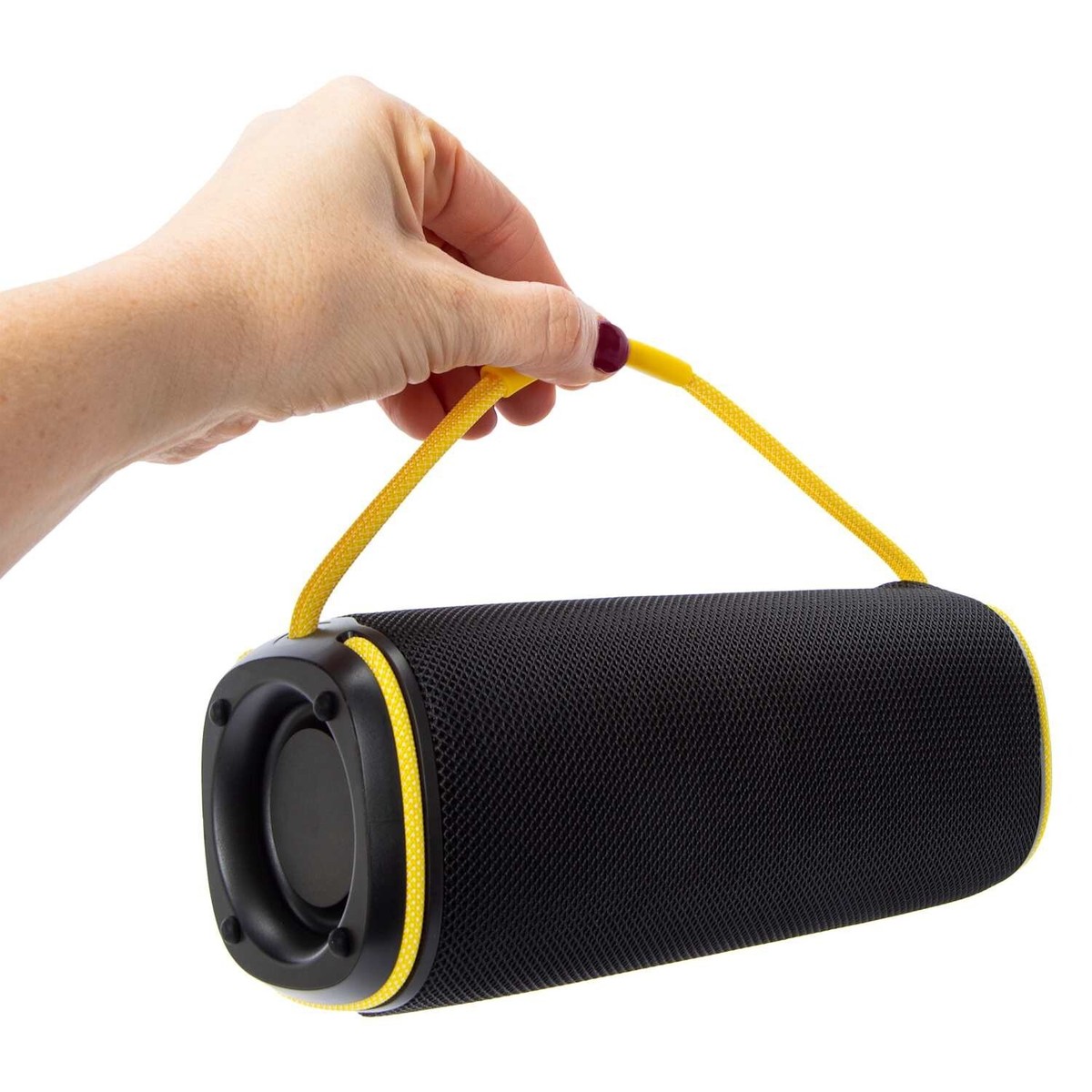 NEW BassJaxx REVERB Wireless Bluetooth Speaker BLACK/YELLOW w/Cord
