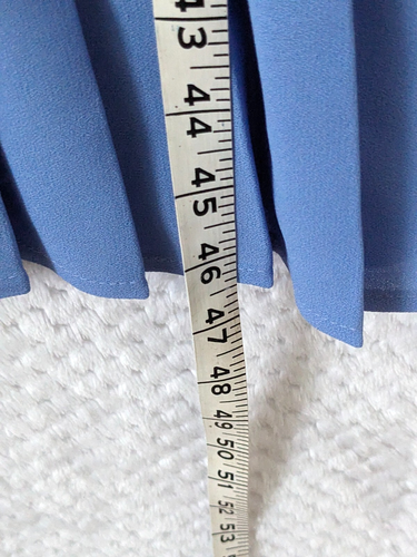 VTG BERKERTEX Blue Pleated Midi Dress Sz 14 Belted 3/4 Sleeve 80s Occasion Wear - Picture 15 of 15