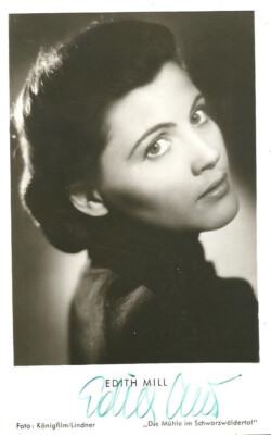 EDITH MILL Original Autogramm signierte Postkarte 50er Jahre