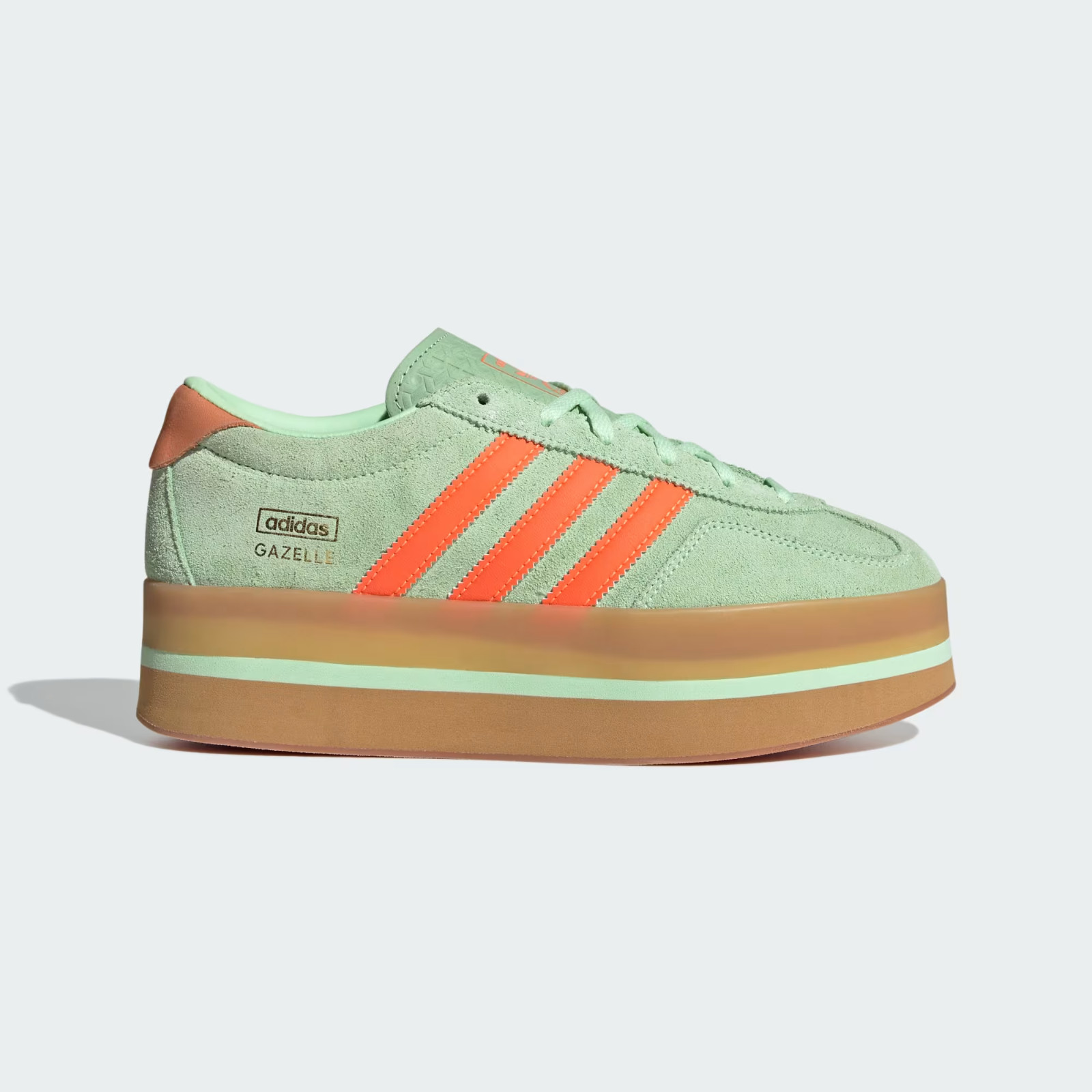 Adidas Originals Gazelle Stack Women's Shoes in Semi Green Spark/Solar Orange