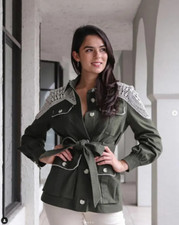 SALE AUTH VERONICA BEARD Vanna Army Jacket Sage 028