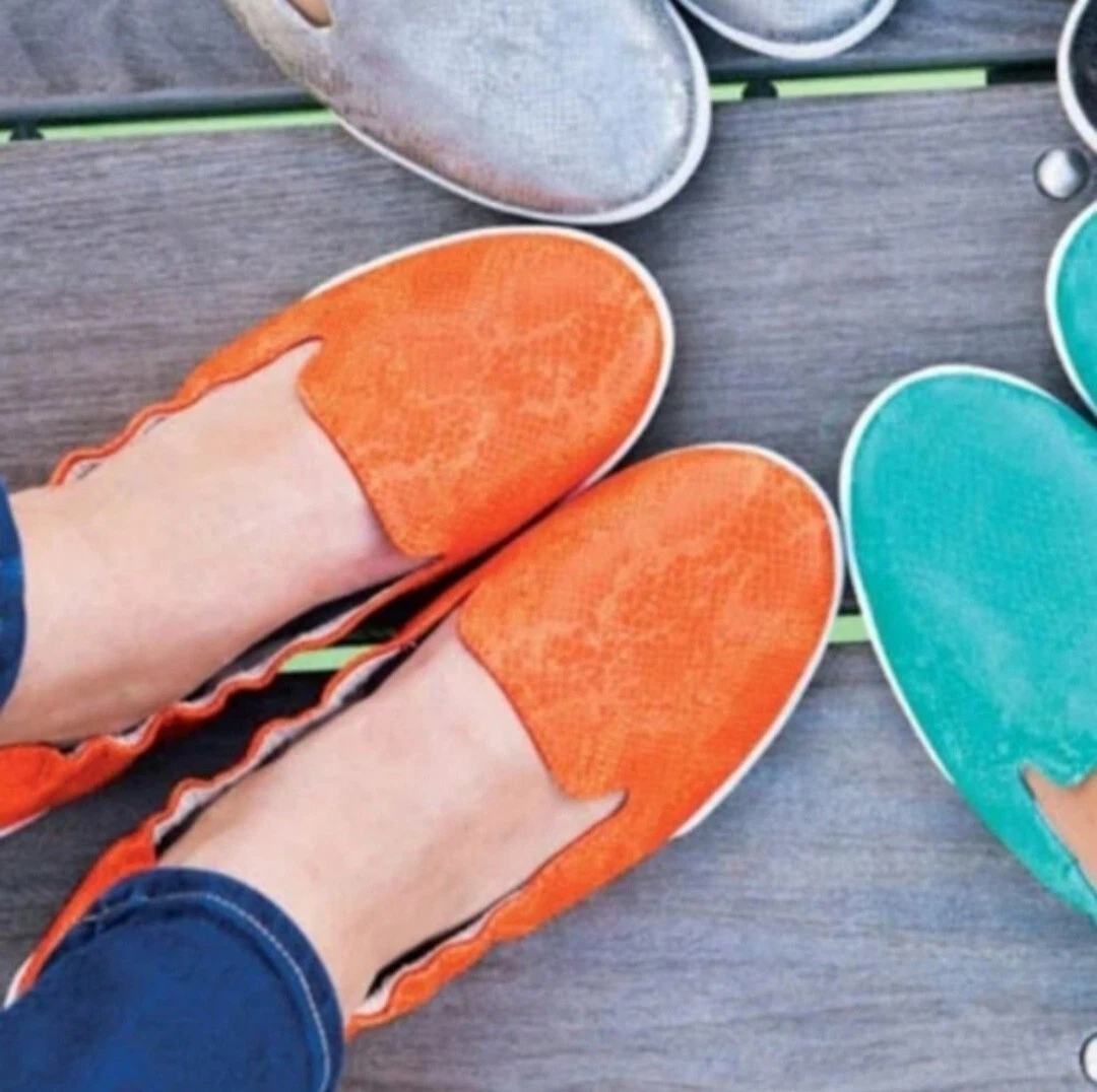 Kruzers by FitKicks Foldable Packable Street Sneakers Flats Orange