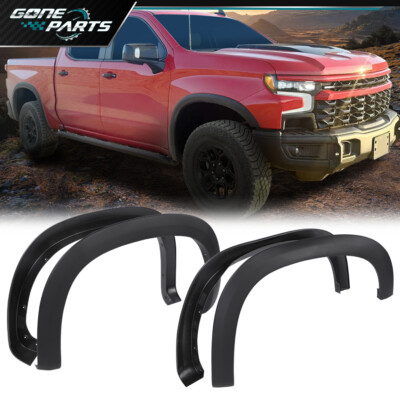 4PCS Factory Style Fender Flares Black Fit For 2019-2024 Chevy Silverado 1500