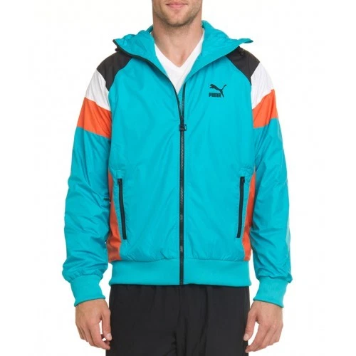 Puma Seasonal Bluebird Hooded Windbreaker Jacket Glanz Nylon Blue