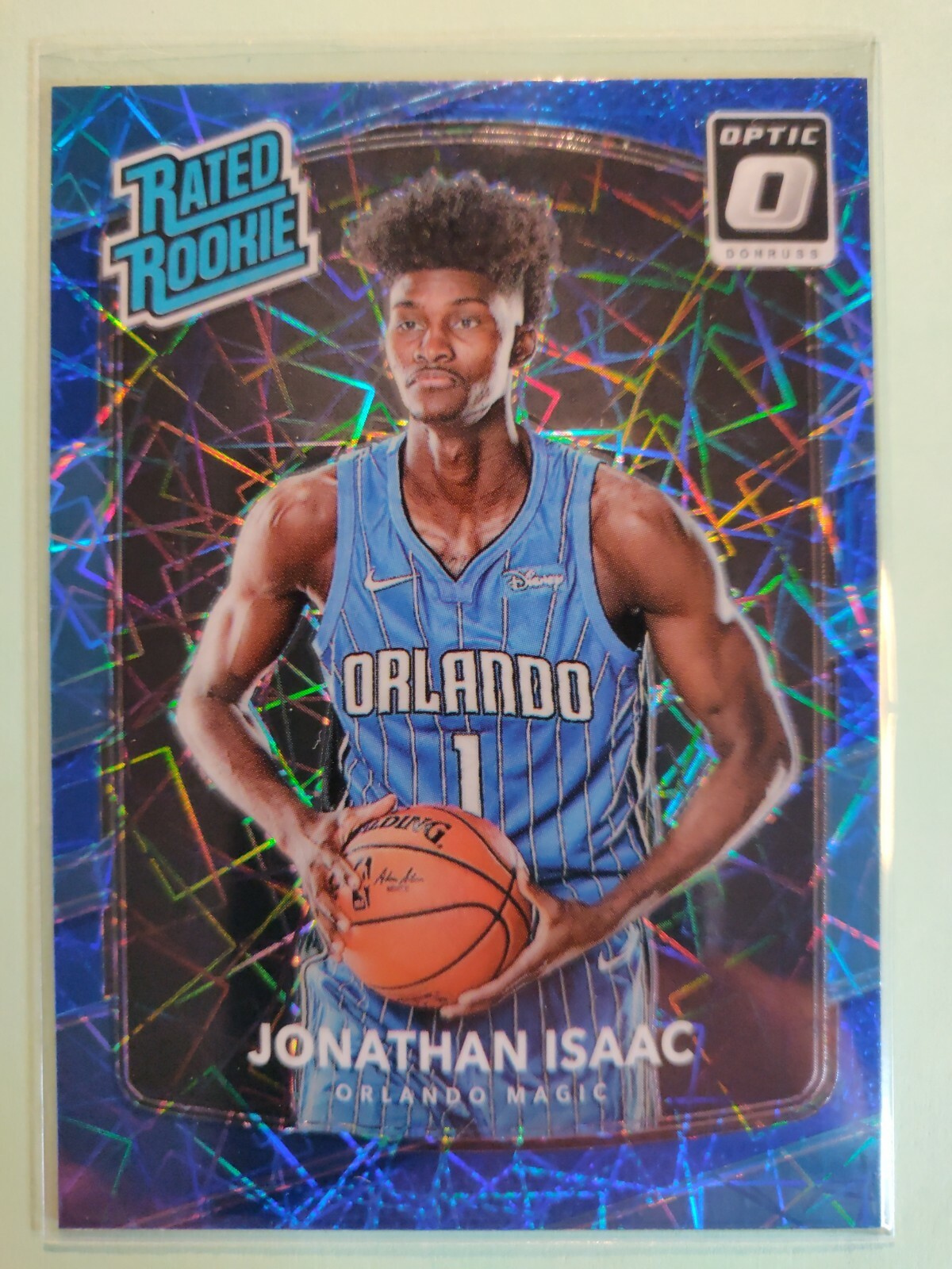 2017-18 Optic Jonathan Isaac Blue Velocity Prizm Rated Rookie RC #195