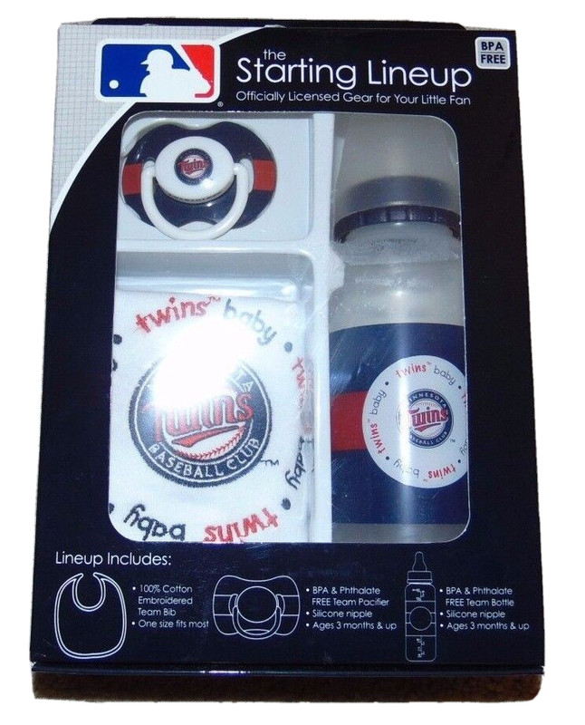 ~NEW MINNESOTA TWINS Bottle, Bib, and Pacifier Set! BPA Free Super Cute:)~