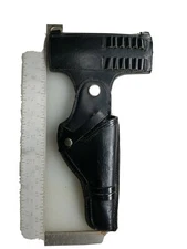Vintage Jay-Pee Black Leather Pistol Revolver Holster with Cartridge Ammo Loops