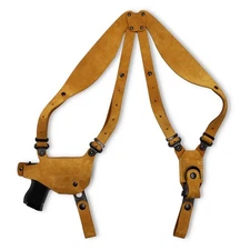 Premium Nubuck Leather Shoulder Holster with Single Mag Carrier for Walther  