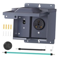 30 Amp Power Outlet Box with Breaker, 125V NEMA TT-30R 30 Amp with Breaker