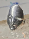 Vintage Mask ring face band size 5.25 sterling silver women