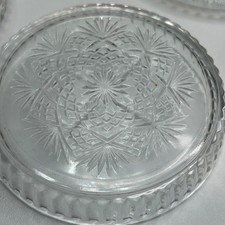 Crystal Clear Industries 24% Lead Crystal Coasters Set of 4 Starburst USA Made
