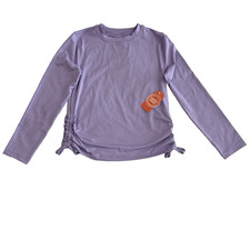 Wonder Nation Purple Long Sleeve Rash Guard Girls 7-8 Swim Top Side Tie NEW