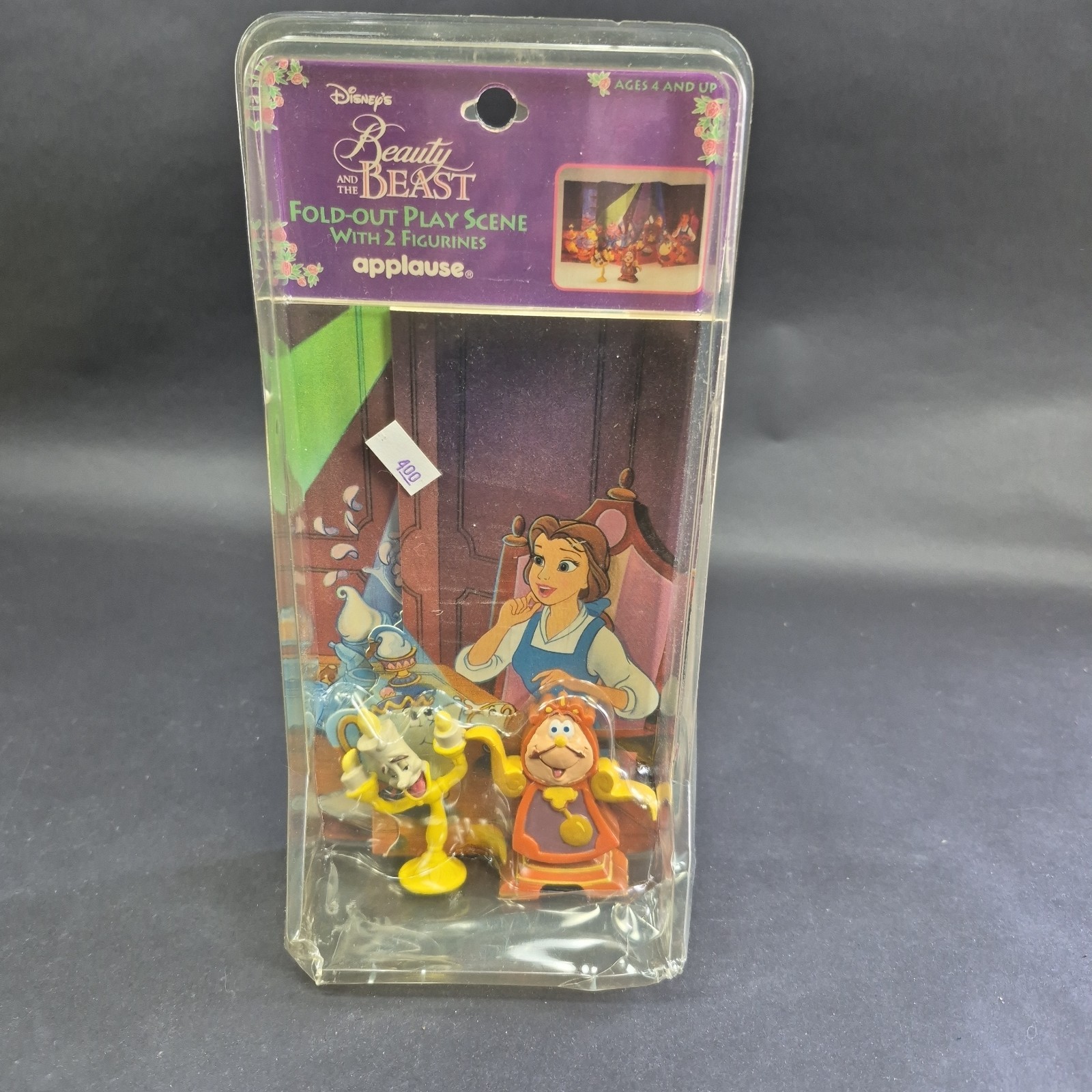 Vintage Disney Beauty & The Beast Applause PVC Figure Set Lumiere Cogsworth NEW