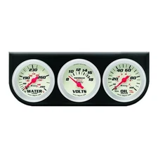 Equus Gauge Set 8100; 8000 Series Water Temp, Volt, Oil Pressure White 1-1/2 in.