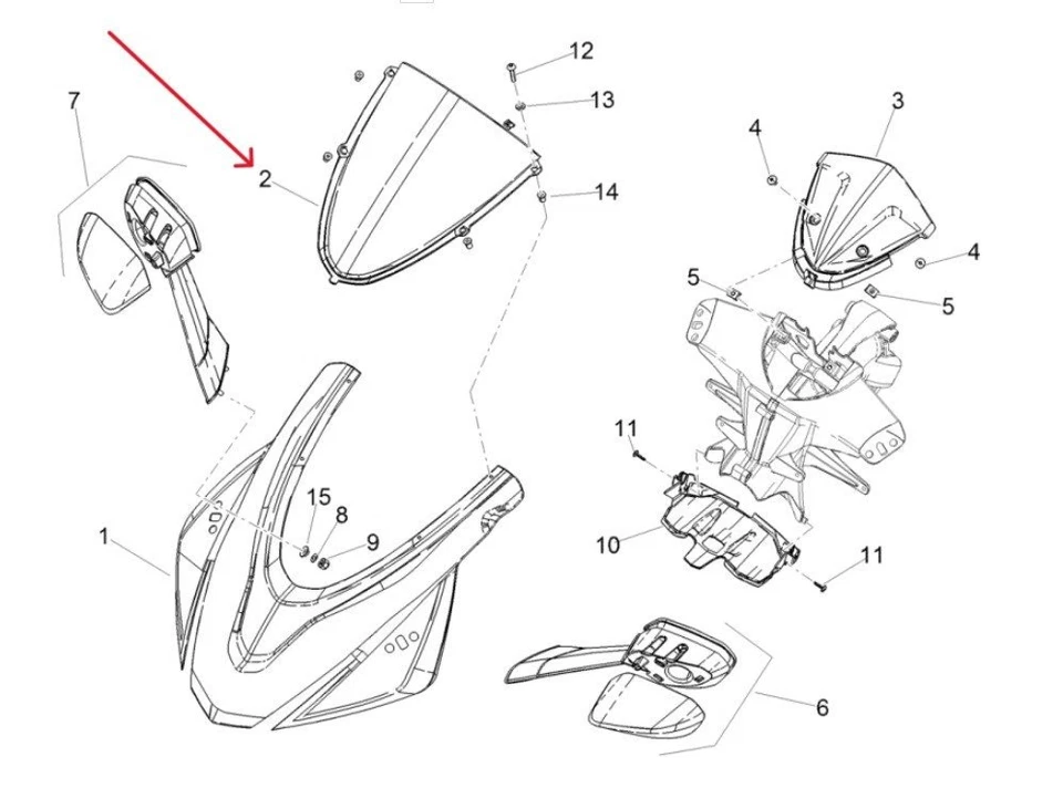 Écran De Protection Transparent Avant APRILIA RS 660 2B006631 - Photo 3/4