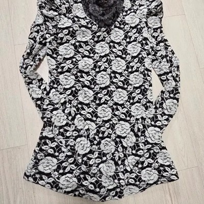Egoist Lace Blouse Size 55 Black & White Elegant Style