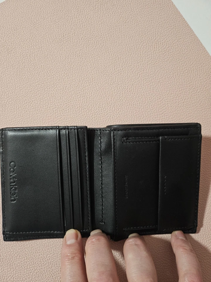 Geldbörse CK Calvin Klein Wallet Portemonnaie  Leder neu schwarz - Bild 2 von 4