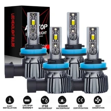 H9 H11 H11 Combo LED Headlight High&Low+Fog Light Bulbs Kit Super Bright White