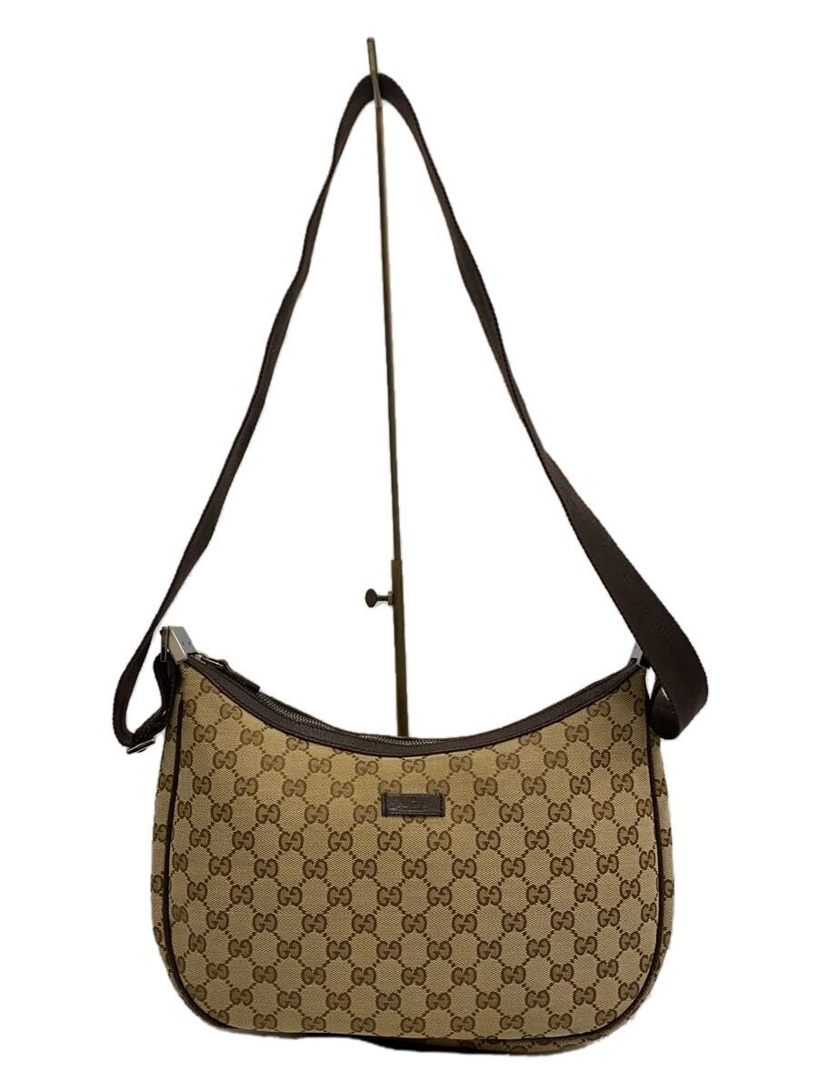 GUCCI GG Canvas Shoulder Bag in Brown