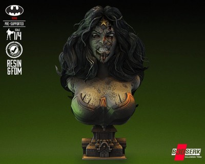 3D gedruckt 16K B3DSERK - Wonder Woman Zombie Büste Fan Made 1/4 Scale