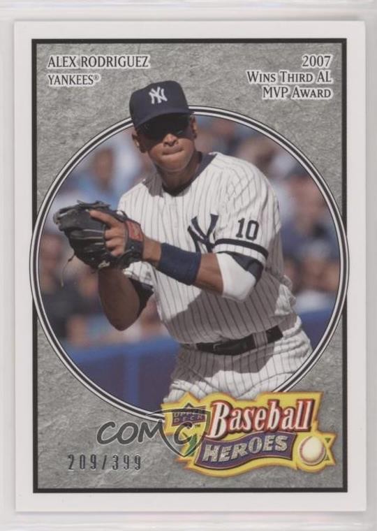 2008 Upper Deck Baseball Heroes Charcoal 209/399 Alex Rodriguez #115 n1u
