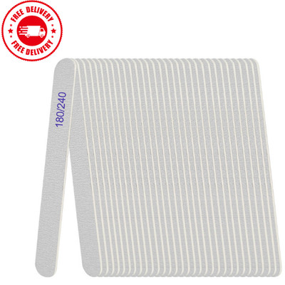 Nail File (24) Professional- 180/240 Grit Double-Sided, Wood, Manicure/Pedicure.