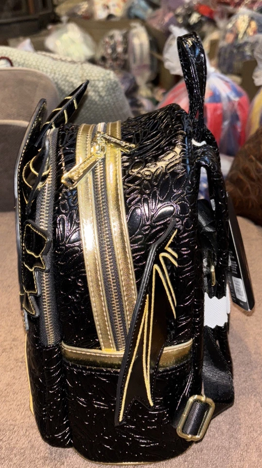 Loungefly BAM Exclusive Gold Fourth Wing Dragon Mini Backpack NWT - Image 4 of 4