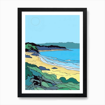 Minimal Design Style Of Byron Bay, gerahmtes Wandbild Poster Leinwanddruck Bild