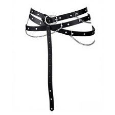 Medieval DIY Pirate Belt, Metal Chain Adjustable Leather, Renaissance Belts f...