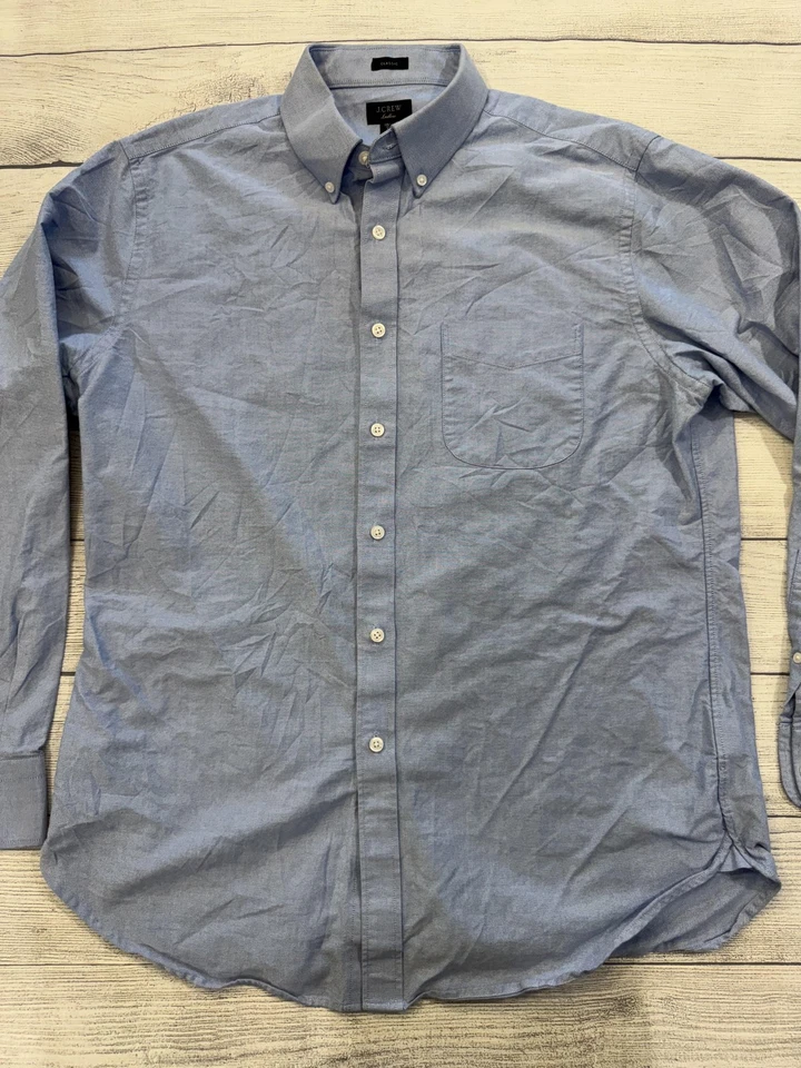J Crew Ludlow Shirt Mens 16.5 35 Blue Classic Oxford Button Down Dress Cotton - Image 3 of 4