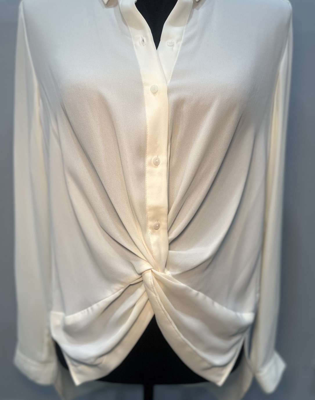 Zara Basic Collection Blouse Small Ivory Long Sle… - image 2