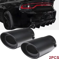 2PC For 15-22 Dodge Charger Rear Exhaust Pipe Tail Tip Muffler Round Accessories