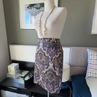 / J. Crew The Pencil Skirt Purple Paisley Cotton Summer Spring Office NWOT US 2 — photo 2