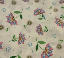 Sparky and Marie Quilting Treasures Fabric Floral  Pink Aqua Green 44” W x BTY