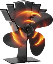 Fireplace Fan 14 Blades Heat Powered Home Stove Fan Non-electric Fuel Saving Eco
