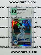 2021 Panini Prizm - Auto Justice Thompson Prizm Draft Picks #PDP180 GEM MT 10