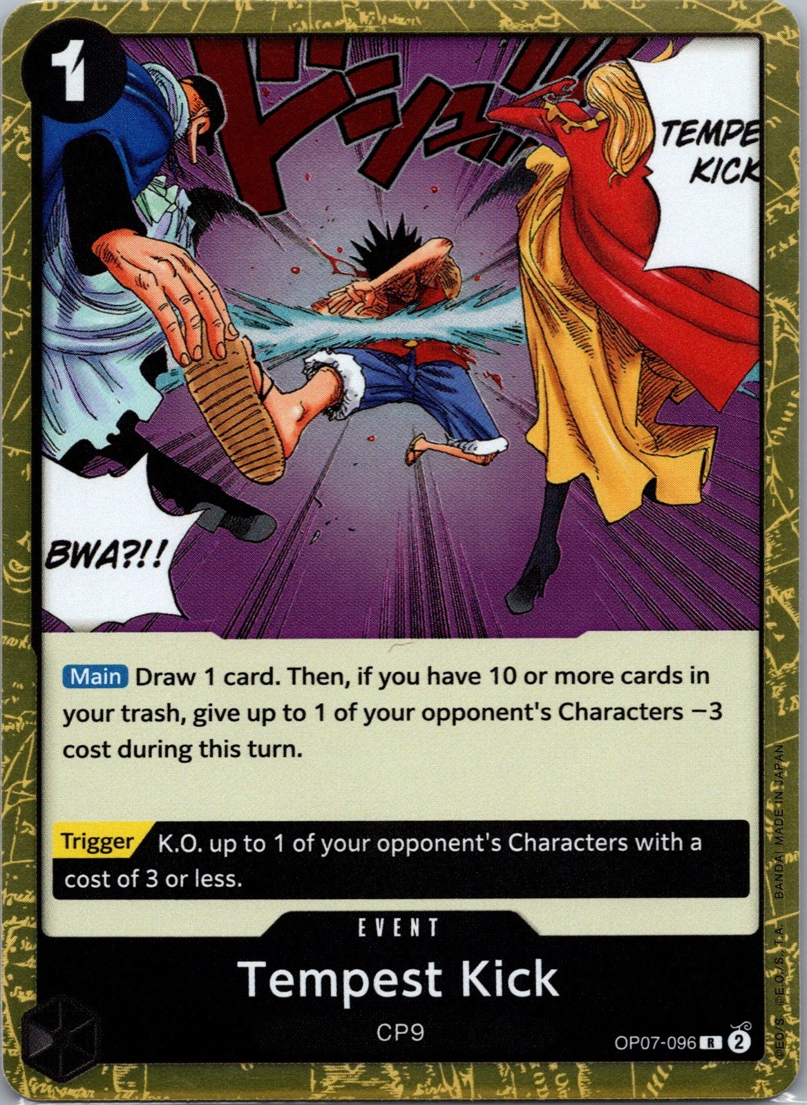 Tempest Kick Foil R 500 Years in the Future OP07-096 NM