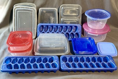 15 Kitchen Containers Glad, Hefty, Sterilite, Pioneer Lids Round, Oblong Storage
