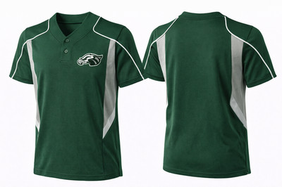 Alleson Athletic Jugend Eagles Baseball Trikot 2-Knopf Henley Grün XXS