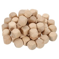 50 Pcs Wood Blocks for Crafts, 0.79 Inch Unfinished Wooden Cube Wood Block
