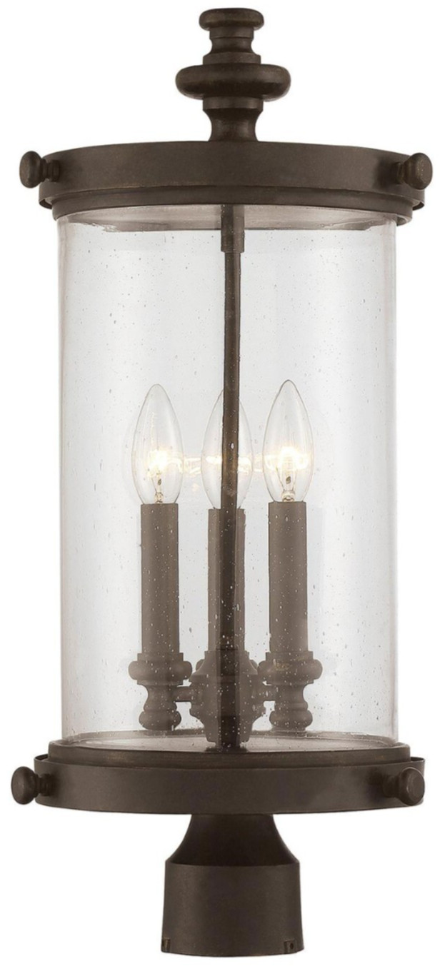 Savoy House Palmer 3-Light Outdoor Post Lantern Fixture Walnut Patina 5-1223-40