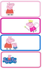 30 Peppa Pig Personalized Name Label Waterproof Stickers Kids Gift